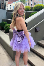 Load image into Gallery viewer, Tulle Tiered Lilac Homecoming Dress