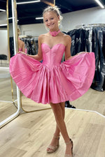 Load image into Gallery viewer, A-Line Sweetheart Corset Bodice Homecoming Dress