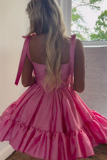 Load image into Gallery viewer, Cute Straps Ruffle Homecoming Dress
