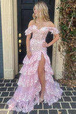 Load image into Gallery viewer, Ruffled Prom Dress with Sleeves
