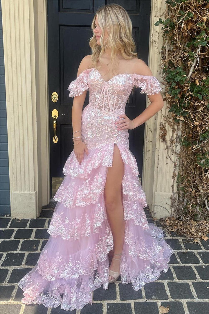 Ruffled Prom Dress with Sleeves