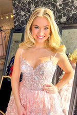 Load image into Gallery viewer, Ruffle Prom Dress with Tiered Sequin