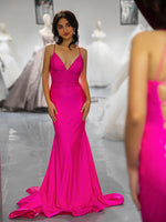 Load image into Gallery viewer, Fitted Pink Beaded Prom Dress