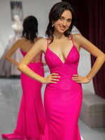 Load image into Gallery viewer, Fitted Pink Beaded Prom Dress