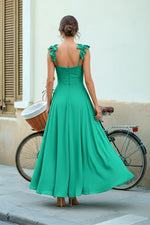 Load image into Gallery viewer, Green Prom Dress with Ruffle Hem