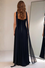 Load image into Gallery viewer, Black Strapless Prom Dress with Slit