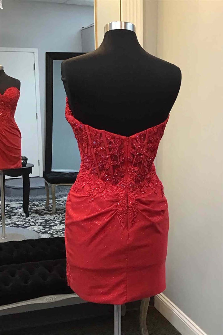 Sweetheart Corset Bodice Homecoming Dress with Lace