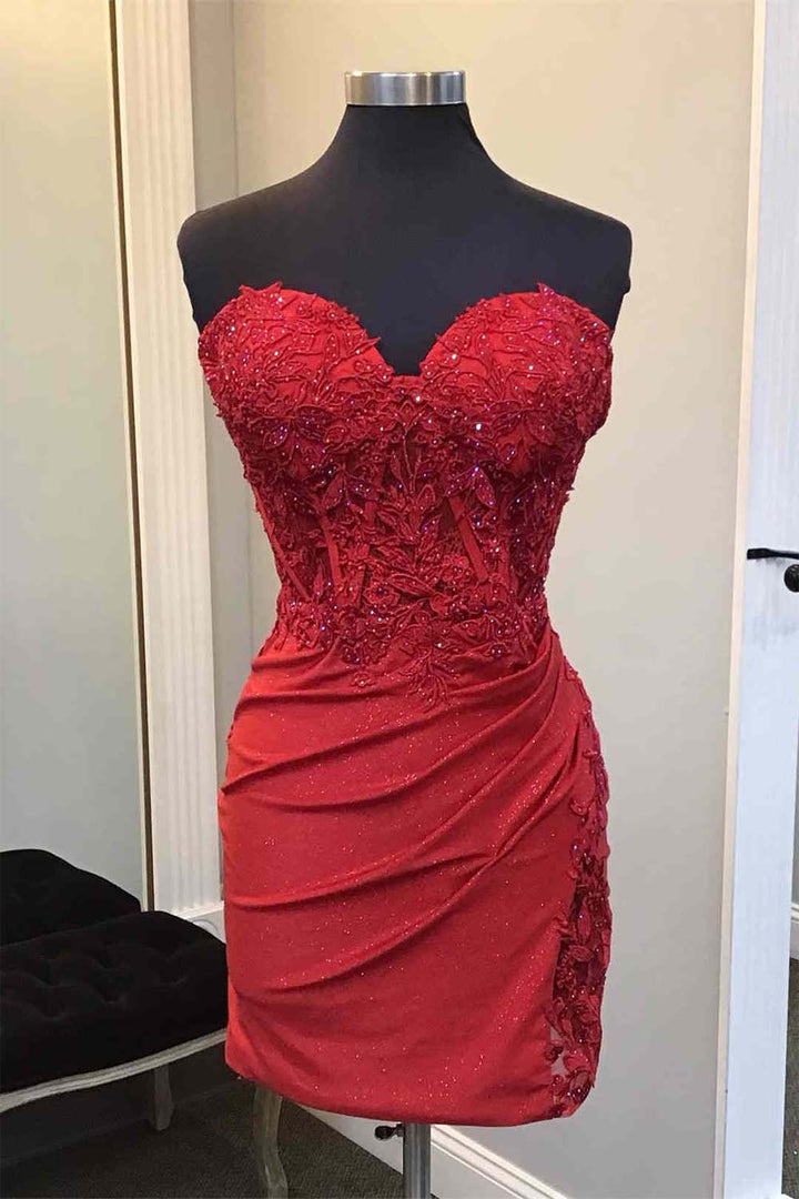 Sweetheart Corset Bodice Homecoming Dress with Lace