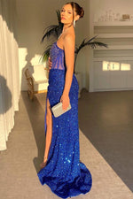 Load image into Gallery viewer, Sheer Corset Bodice Strapless Sequin Prom Dress