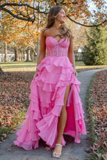 Load image into Gallery viewer, Sweetheart Corset Prom Dress with Slit
