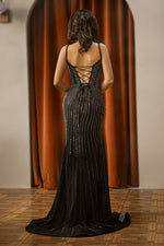 Load image into Gallery viewer, Beaded Prom Dress with Slit