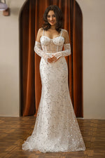 Load image into Gallery viewer, White Lace Vintage Prom Dress