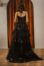Load image into Gallery viewer, Ruffle Sheer Corset Bodice Prom Dress