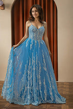 Load image into Gallery viewer, Embroidery Beaded Tulle Prom Dress