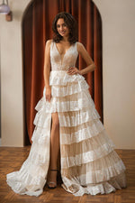 Load image into Gallery viewer, Tiered Sequin Tulle Prom Dress