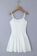 Load image into Gallery viewer, White Drop Waist Mini Dress