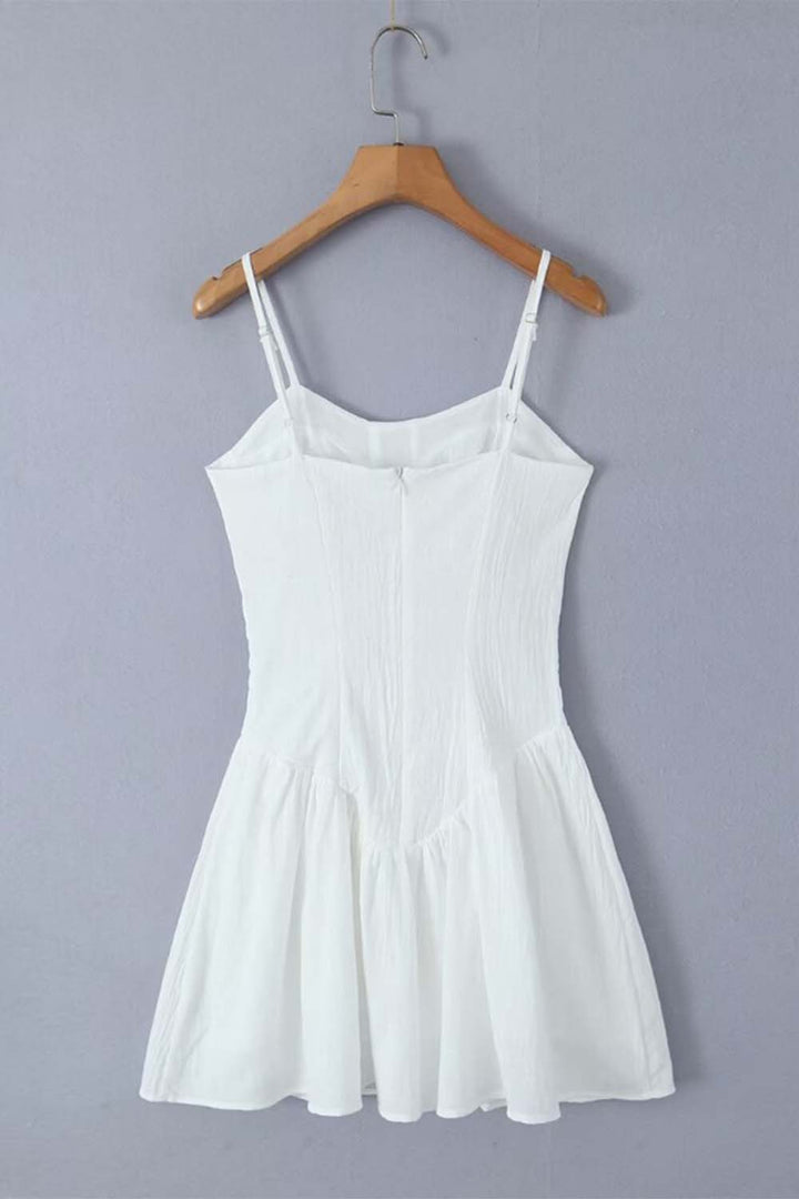 White Drop Waist Mini Dress