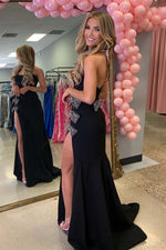 Load image into Gallery viewer, Black Strapless Prom Dress with Bows