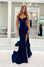Load image into Gallery viewer, Straps Corset Prom Dress with Beading