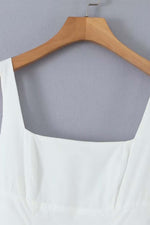 Load image into Gallery viewer, Square Neck Bare Back Bow Short White Dress
