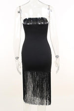 Load image into Gallery viewer, Strapless Graduation Dress with Tassel
