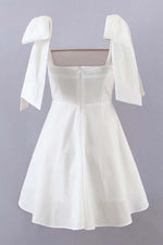 Load image into Gallery viewer, White Shoulder Bow Tie Dress