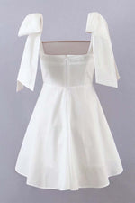 Load image into Gallery viewer, White Shoulder Bow Tie Dress

