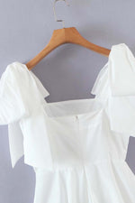 Load image into Gallery viewer, White Shoulder Bow Tie Dress