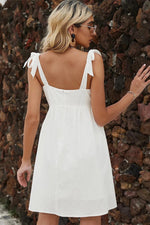 Load image into Gallery viewer, Tie Shoulder Flared Short Dress