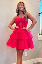 Load image into Gallery viewer, A-Line Tulle Halter Homecoming Dress with Keyhole