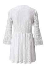 Load image into Gallery viewer, Lace V-Neck Mini Dress with Sleeves