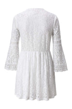 Load image into Gallery viewer, Lace V-Neck Mini Dress with Sleeves
