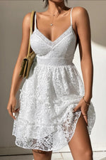 Load image into Gallery viewer, Lace Sling White Dress
