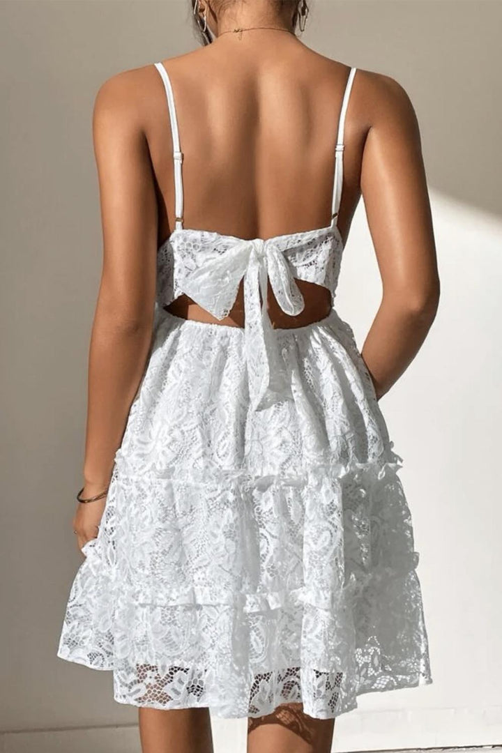 Lace Sling White Dress