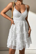 Load image into Gallery viewer, Lace Sling White Dress
