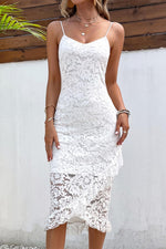 Load image into Gallery viewer, White Lace Midi Dress
