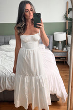 Load image into Gallery viewer, White Broderie Midi Dress
