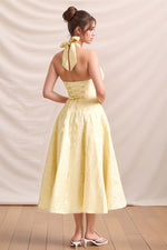 Load image into Gallery viewer, Yellow Floral Prom Dress