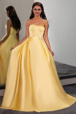 Load image into Gallery viewer, Yellow Sweetheart Prom Ball Gown