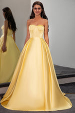 Load image into Gallery viewer, Yellow Sweetheart Prom Ball Gown