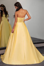 Load image into Gallery viewer, Yellow Sweetheart Prom Ball Gown