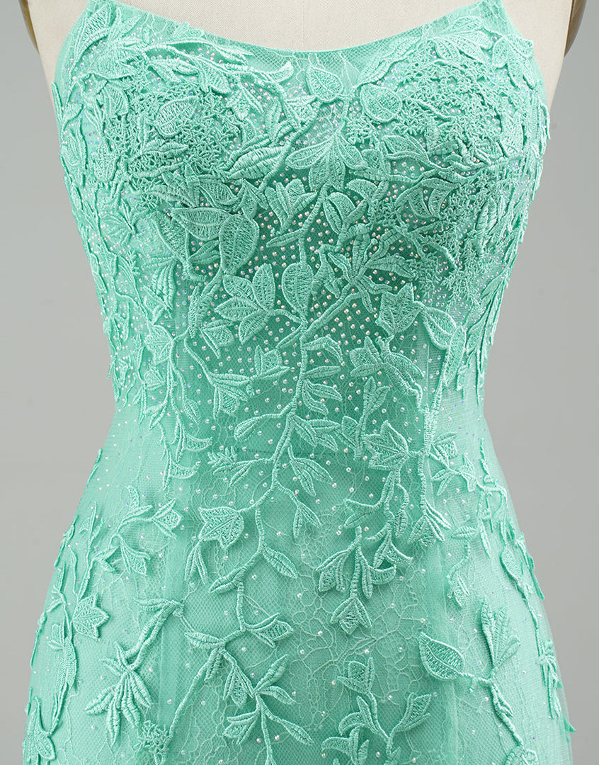 Mermaid Mint Green Backless Tight Prom Dress
