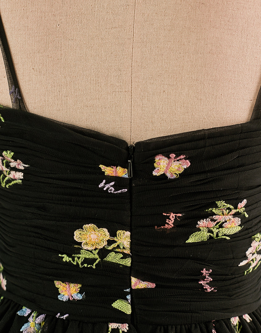 Cute Short Tulle Embroidery Homecoming Dress