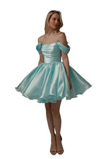 Load image into Gallery viewer, Off the Shoulder Ruched Short Homecoming Dress
