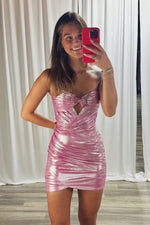 Load image into Gallery viewer, Sheath Sweetheart Homecoming Dress with Keyholes
