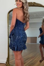 Load image into Gallery viewer, Mini Corset Bodice Beaded Homecoming Dress
