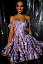 Load image into Gallery viewer, A line Lilac Corset Homecoming Dress
