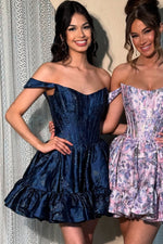 Load image into Gallery viewer, A line Lilac Corset Homecoming Dress
