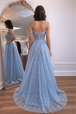 Load image into Gallery viewer, Glitter A line Off the Shoulder Prom Dress