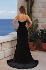 Load image into Gallery viewer, Mermaid Strapless Long Prom Dress With Corsages
